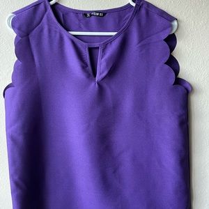 Purple scalloped top